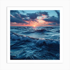 Sunrise Over The Ocean Art Print