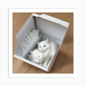 Two Cats In A Box Art Print