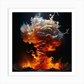 Watercolor Tornado Studio Photography Complex Details High Detail Art Print