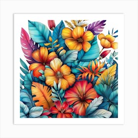 Tropical Flowers 2 Art Print