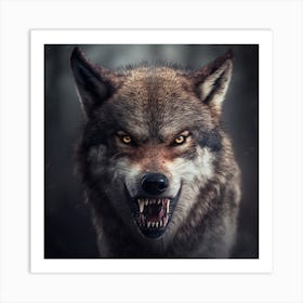 Wolf In The Forest 11 Art Print