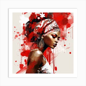 Woman In Red 6 Art Print