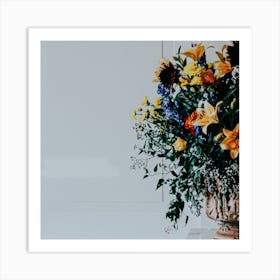 The Colours Of Summer Floral Decorative Flower Bouquet Square Art Print