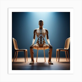 Skeleton Sitting On Chairs 1 Art Print