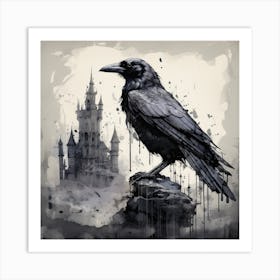 Crow Inked Art Print