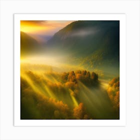 Sunrise In The Mountains Art Print