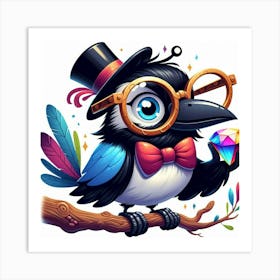 Illustration Magpie Art Print