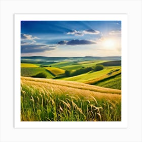 Grass German Cultivate Commercial Ecology Plant Sun Day Cultivated Scene Green Flying Pa Art Print