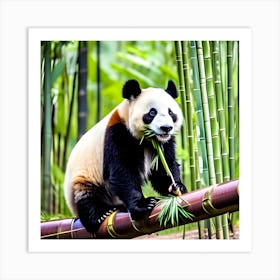 Panda Bear Eating Bamboo 2 Art Print