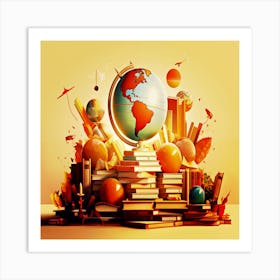 World Of Books, The International Day of Education.the international day school. Art Print