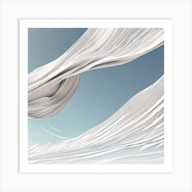 White Fabric In The Wind Art Print