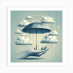 Hand Holding An Umbrella Art Print