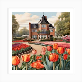 Tulips In The Garden 4 Art Print