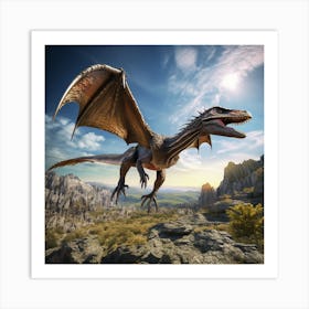 Dragon Flying In The Sky Art Print