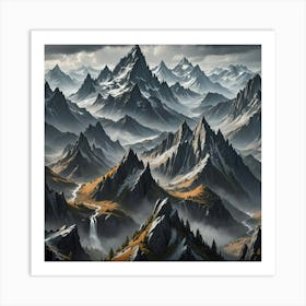 Mountain Range Canvas Print Art Print