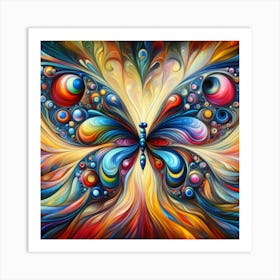 Colourful Ornate Butterfly Abstract III Art Print