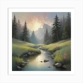 Sunrise In The Mountains Art Print