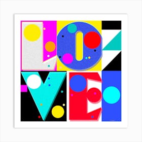 Love Retro Art Print