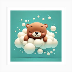 Bear Sleeping On A Cloud Art Print