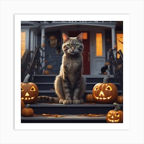 Halloween Cat 29 Art Print