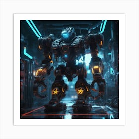 Futuristic Robot 80 Art Print