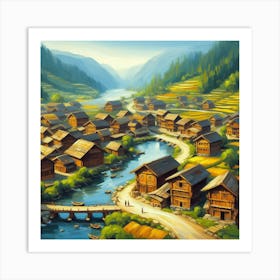 Chinese Village Art Print