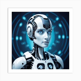 Futuristic Female Robot 3 Art Print