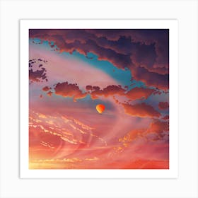 Hot Air Balloon In The Sky Art Print