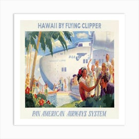 Hawaii By Flying Clipper 1 Art Print