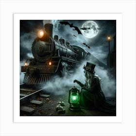 Spooky Train Art Print