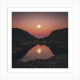 Full Moon In The Desert 1 Art Print