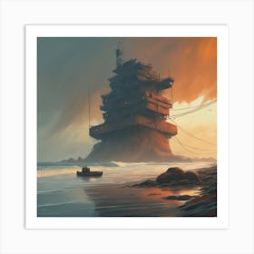 Tower On The Beach Art Print