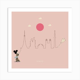 Tokyo Skyline Kite Art Print
