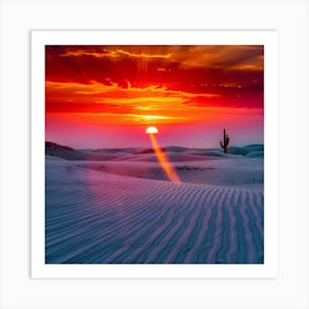 sunset on the beach Art Print