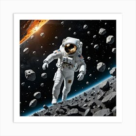 Orbiting Wonder: An Astronaut’s Gaze at the Cosmos Art Print