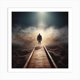 Man Walking On A Path Art Print