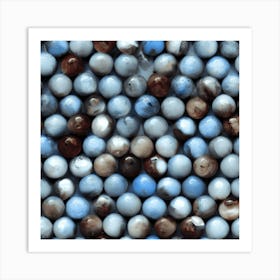 Blue And Brown Beads Art Print