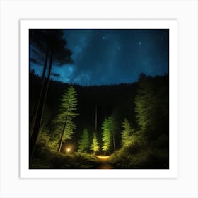 Night In The Forest 3 Art Print