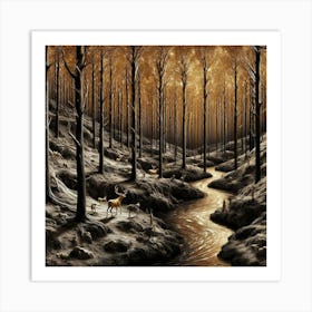 'Deer In The Forest' 1 Art Print