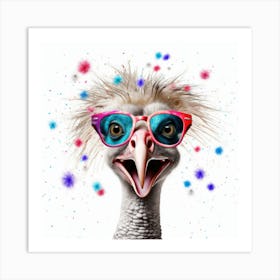 Ostrich In Sunglasses Art Print