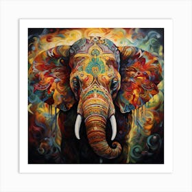 Elephant Series Artjuice By Csaba Fikker 033 Art Print