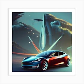 Tesla Model S 1 Art Print