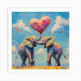 Love Elephants Art Print