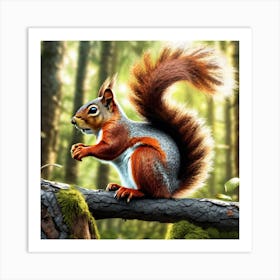 Squirrel In The Forest 416 Art Print