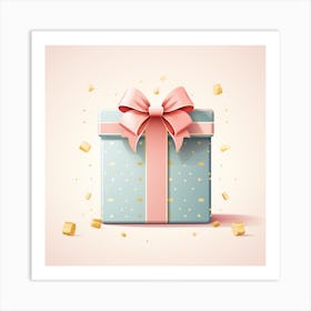 Gift Box With Bow 1 Art Print