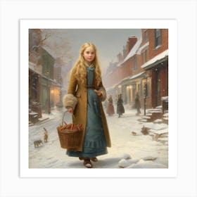 Girl In Winter Art Print