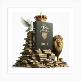 Dove Bible Crowned Lion 1 Art Print