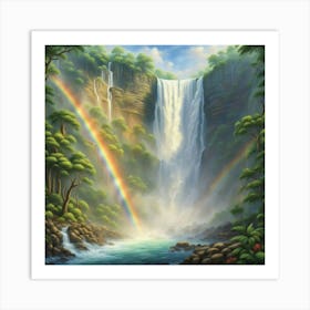 Rainbow Over Waterfall 2 Art Print