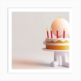 Birthday Cake With Candles Art Print