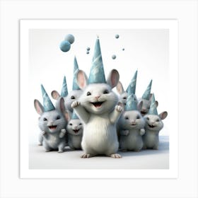 Birthday Mice Art Print